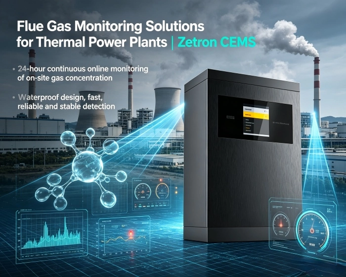 Solusi Pemantauan Gas Buang kanggo Pembangkit Listrik Termal | Zetron CEMS saka Pemantauan Proses nganti Kepatuhan Emisi End-of-Pipe